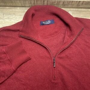 Loro Piana Roadster Pull Cashmere Long Sleeve Quarter Zip Sweater Men's 54 XL